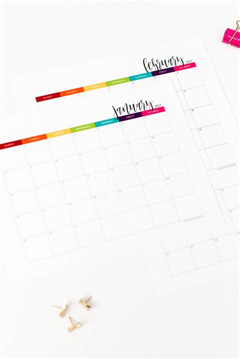 The Tomkat Studio Blog 2017 Monthly Calendars Weekly Planner Free