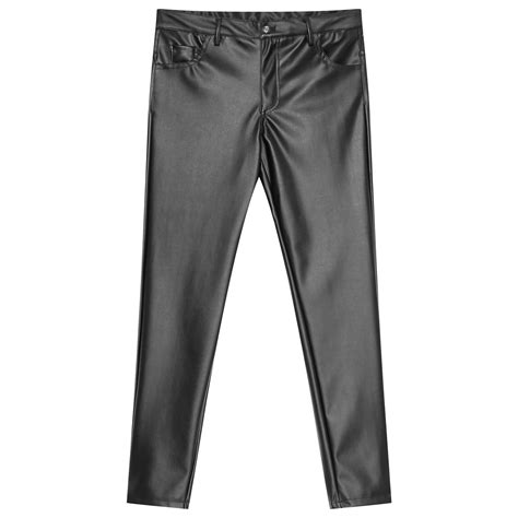 men s tight leather pants 80s punk rock skinny motorcycle gothic biker trousers ebay