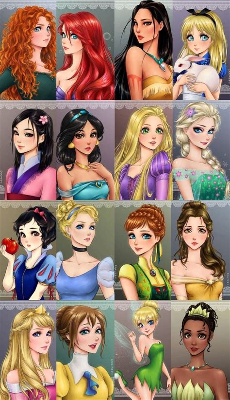 Princesas En Versión Animé Princesas Princesas Disney Anime
