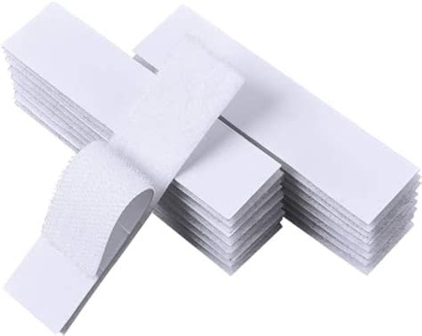 Droposale White Hook And Loop Velcro Strips With Adhesive Strong Back