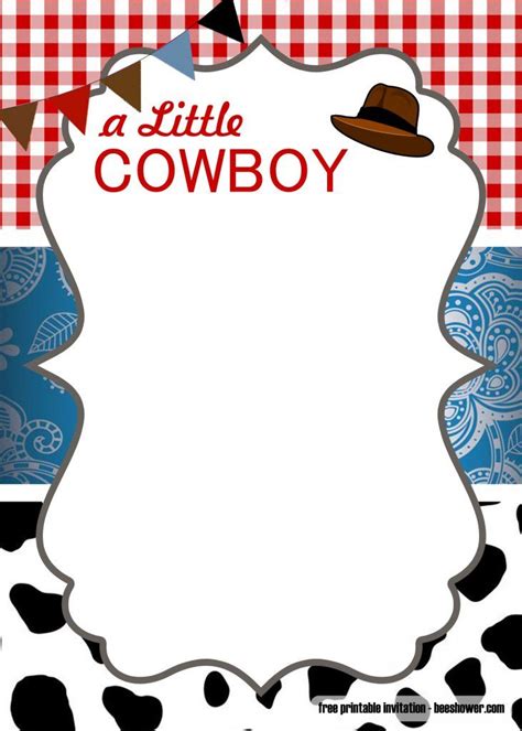 Editable Cowboy Baby Shower Invitation Wild West Cowboy Baby Shower