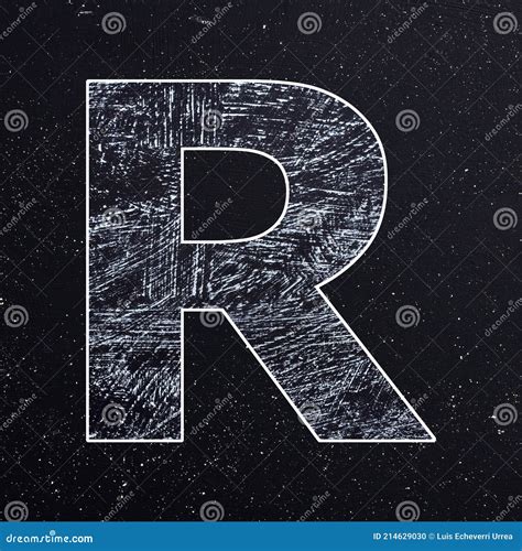 Letra R Alfabeto Fuente Mano Dibujada En Tiza Stock De Ilustración