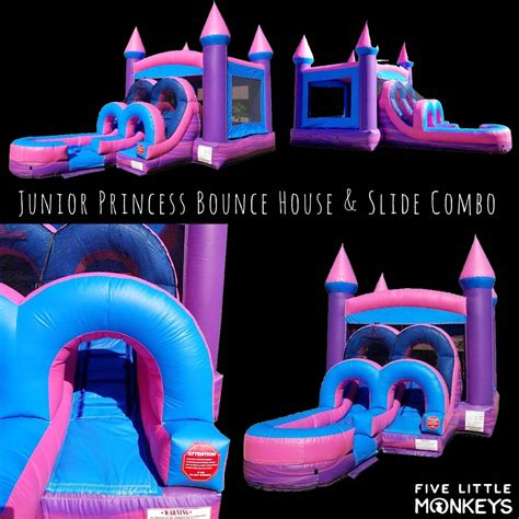 Junior Princess Bounce House Slide Combo Rental Five Babe Monkeys Livonia Michigan