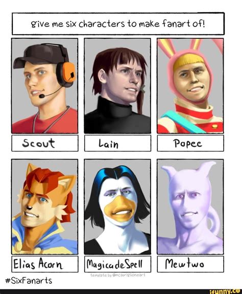 Give Me Six Characters To Make Fanart Of Template By Omcaprigiioneart