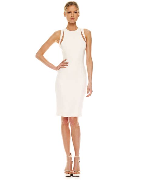 Lyst - Michael Kors Illusion Cutout-shoulder Dress in White
