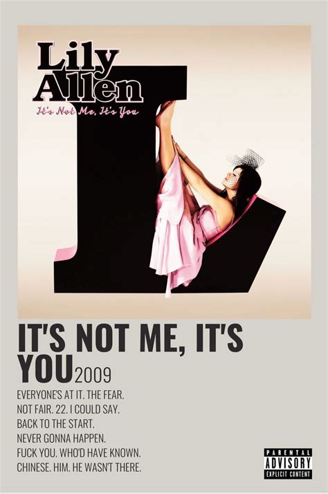 Its Not Me Its You By Lily Allen Album Wall Art Minimalist Music Music Album Cover Lily