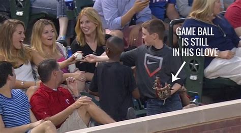 Young Rangers Fan Pulls Foul Ball Switcheroo To Impress A Girl For