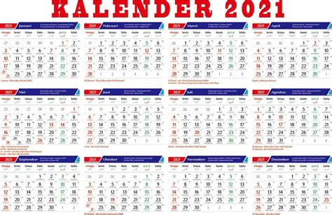 Kalender Libur Nasional Indonesia Tahun 2021 Printable Calendar