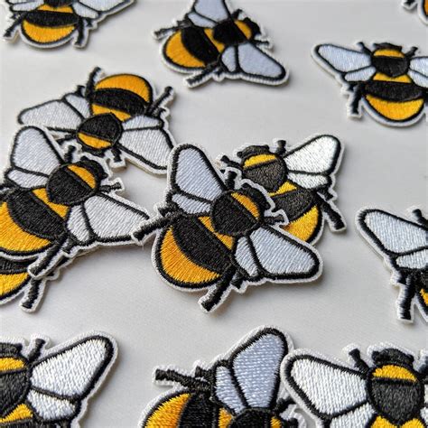Bee Embroidered Patch Iron On Patches Bee Lover T Etsy Uk