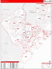 Chatham County, GA Zip Code Wall Map Red Line Style by MarketMAPS ...
