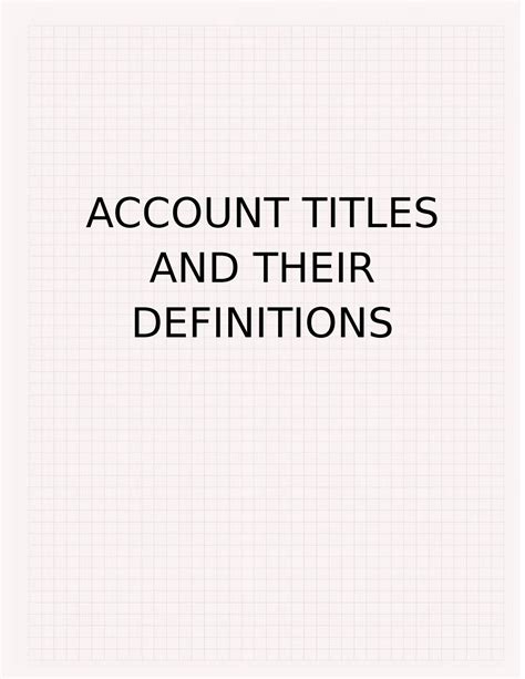 Accounting Titles And Their Definitions Accountancy Studocu