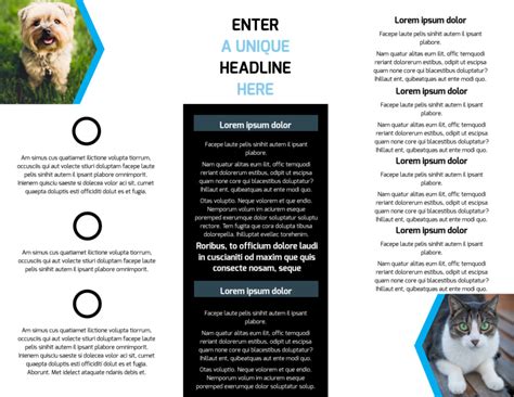 Animal shelters assess the animals that come in to determine their temperament and health status, and they will make every effort to match you with the right pet. Animal Shelter & Pet Adoption Agency Brochure Template