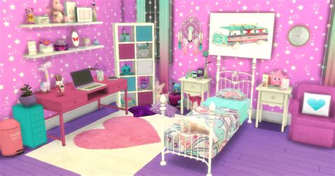 Pastel Star Walls White Trim Sims 4 Bedroom Sims Sims 4