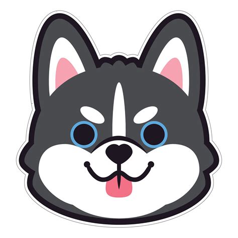Husky Head Sticker Cute Drawings Cute Animal Drawings Cute Easy