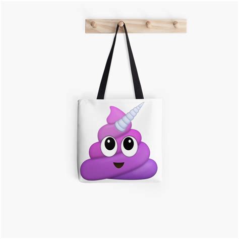 Purple Unicorn Poop Emoji Tote Bag By Winkham Redbubble