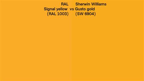 Ral Signal Yellow Ral Vs Sherwin Williams Gusto Gold Sw