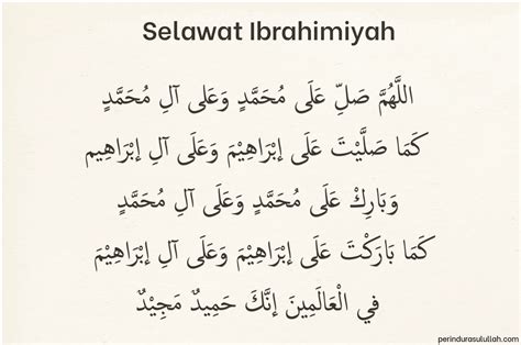 Selawat Ibrahimiyah Berserta Dalil Hadis