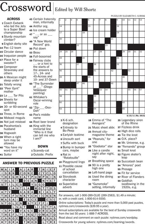 Printable New York Times Crossword Customize And Print
