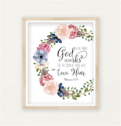 Watercolor Floral Printable Christian Bible Verse Art Psalm The My