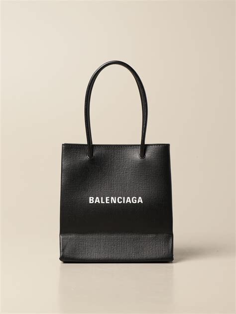 balenciaga xxs shopping tote bag in leather with logo black balenciaga mini bag 597858