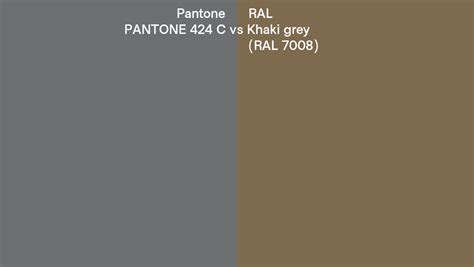 Pantone 424 C Vs RAL Khaki Grey RAL 7008 Side By Side Comparison
