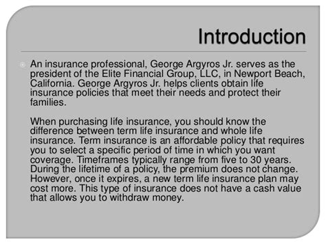 If greg goes with the whole life, cash value option, he'll pay a hefty monthly premium. The Difference between Term Life Insurance and Whole Life Insurance