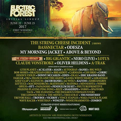 electric forest announces initial 2017 lineup