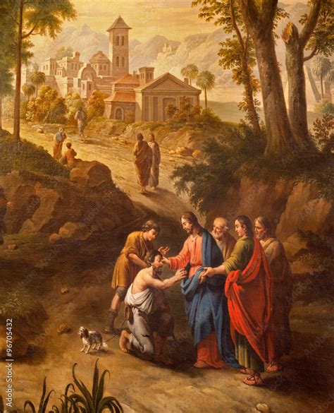 Ghent Christ Healing The Blind Men On The Road To Jericho Painting