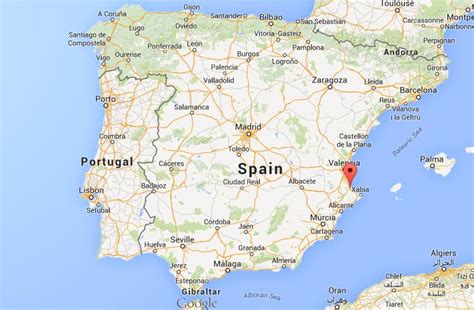 Spain on a world wall map: Where is Gandia on map of Spain