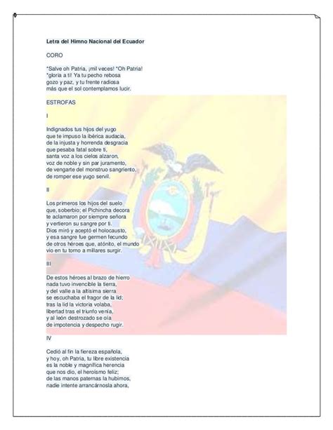 Himno Nacional Del Ecuador Lo Que Se Canta Mayhm001 Kulturaupice