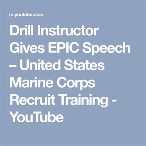 Drill Instructor Gives Epic Speech United States Marine Corps Recruit