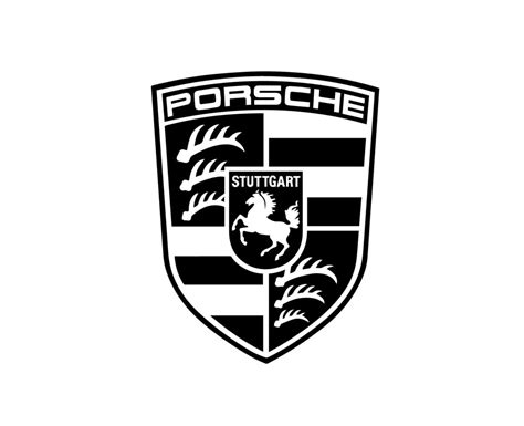Porsche Logo Brand Symbol Black Design German Car Automobile Vector