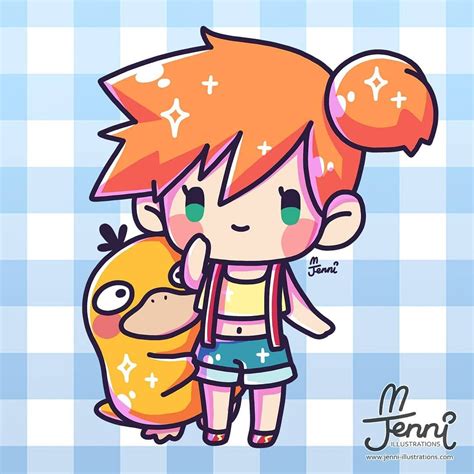 Chibi Misty Psyduck Misty Pokemonmisty Pokemontrainer