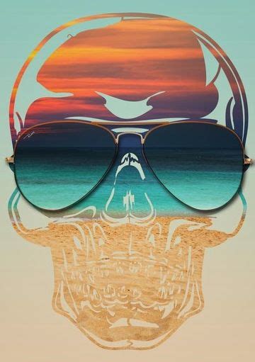 Sea Sunset Skull。art By → Russ Skull Art Skull Crown Art