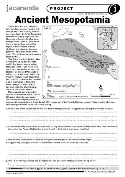 Free Printable Ancient Mesopotamia Worksheets Worksheets Master