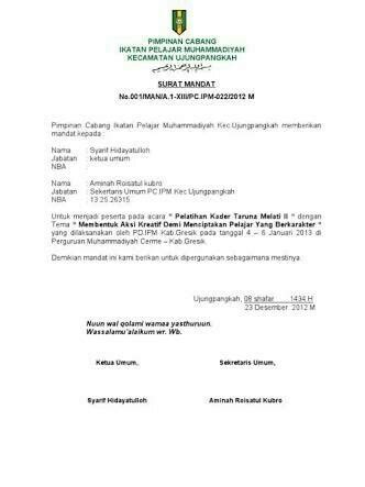 Pada dasarnya, surat kuasa memiliki struktur penulisan yang hampir mirip dengan jenis surat lainnya, yaitu menggunakan kalimat baku dan memiliki struktur bahasa yang jelas, singkat dan padat. Contoh Surat Mandat Hmi