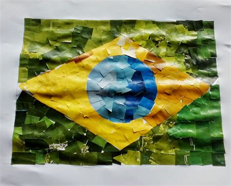 Arteeduc Mosaico Da Bandeira Do Brasil Copa