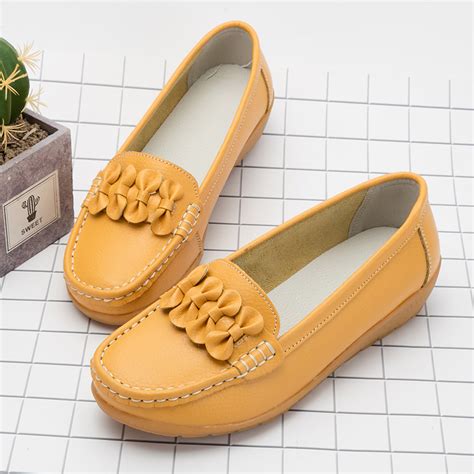 11 Colors Women Genuine Leather Flat Shoes Elastic Comfort Lady Loafers