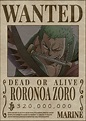 'Zoro Bounty Wanted Poster' Poster by Melvina Poole | Displate | Manga ...