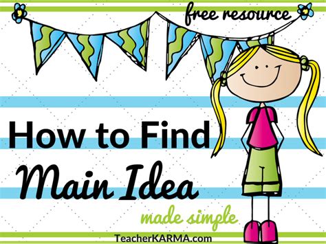 Free Resources For Main Idea And Topic Teacher Karma