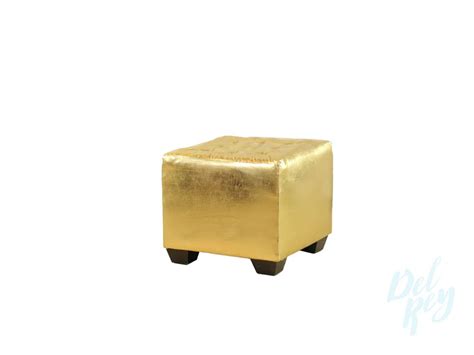 Gold Tufted Square Ottoman The Party Rentals Resource Company