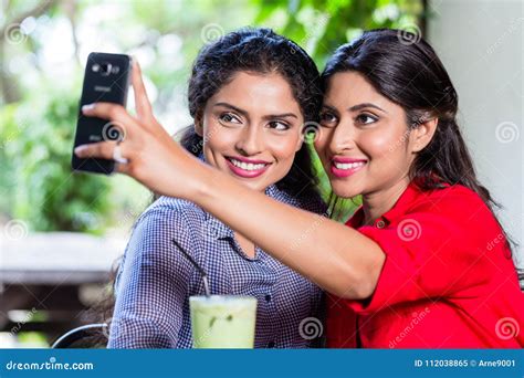 Indian Girls Taking Selfie Stock Image Image Of Laughing 112038865