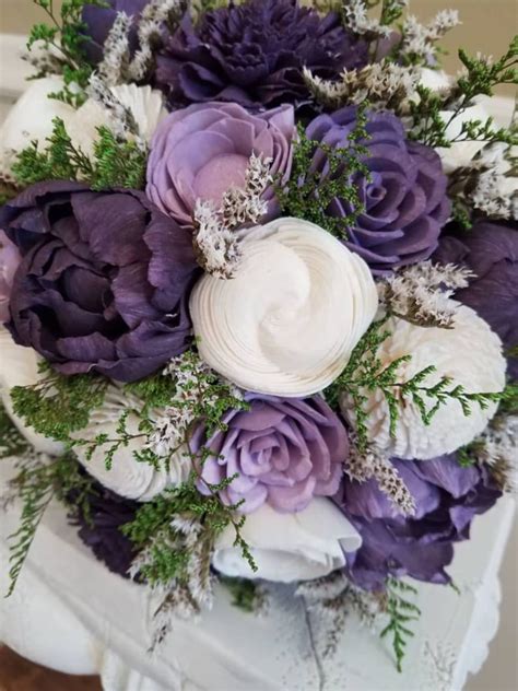 Perfect Purple Sola Flower Bouquet Bridal Bouquet Sola Wood Etsy