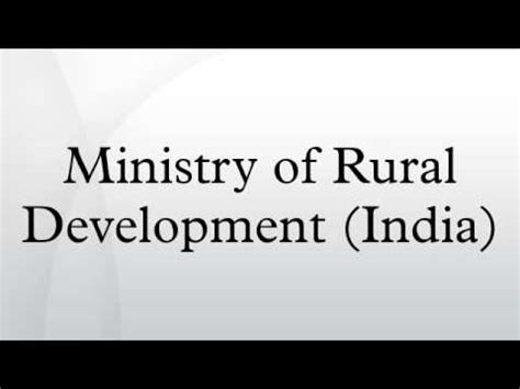 Kementerian pembangunan luar bandar), abbreviated kplb, is a ministry of the government of malaysia that is responsible for rural development, regional development, community development, bumiputera, orang asli, rubber industry smallholders. Ministry of Rural Development (India) - YouTube