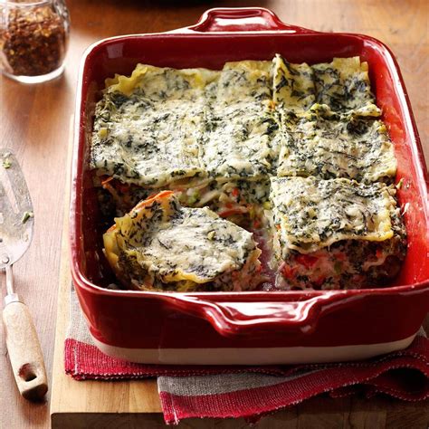 Four Cheese Spinach Lasagna Recipe Taste Of Home