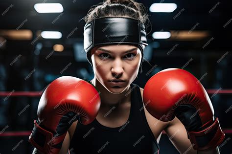 Premium Ai Image A Woman Wearing Boxing Gloves