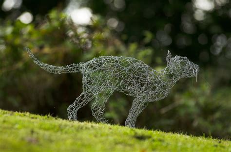 Wire Cat Sculptures Di Spalding Scenic Artist