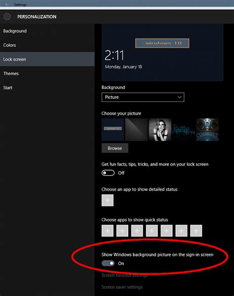 Enable Or Disable Changing Lock Screen Background In Windows 10