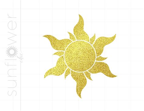 Gold Sun Print And Cut Png Download Gold Glitter Rapunzel Sun