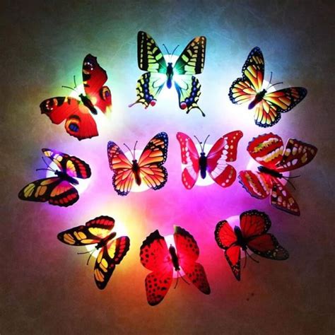 Pack Of 10 Wall Mounted Butterfly Led Lights At Blessedfridaypk